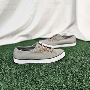 Sperry Shoes Womens 8 Pier View Casual Low Top Sneakers STS95729 Gray Fabric